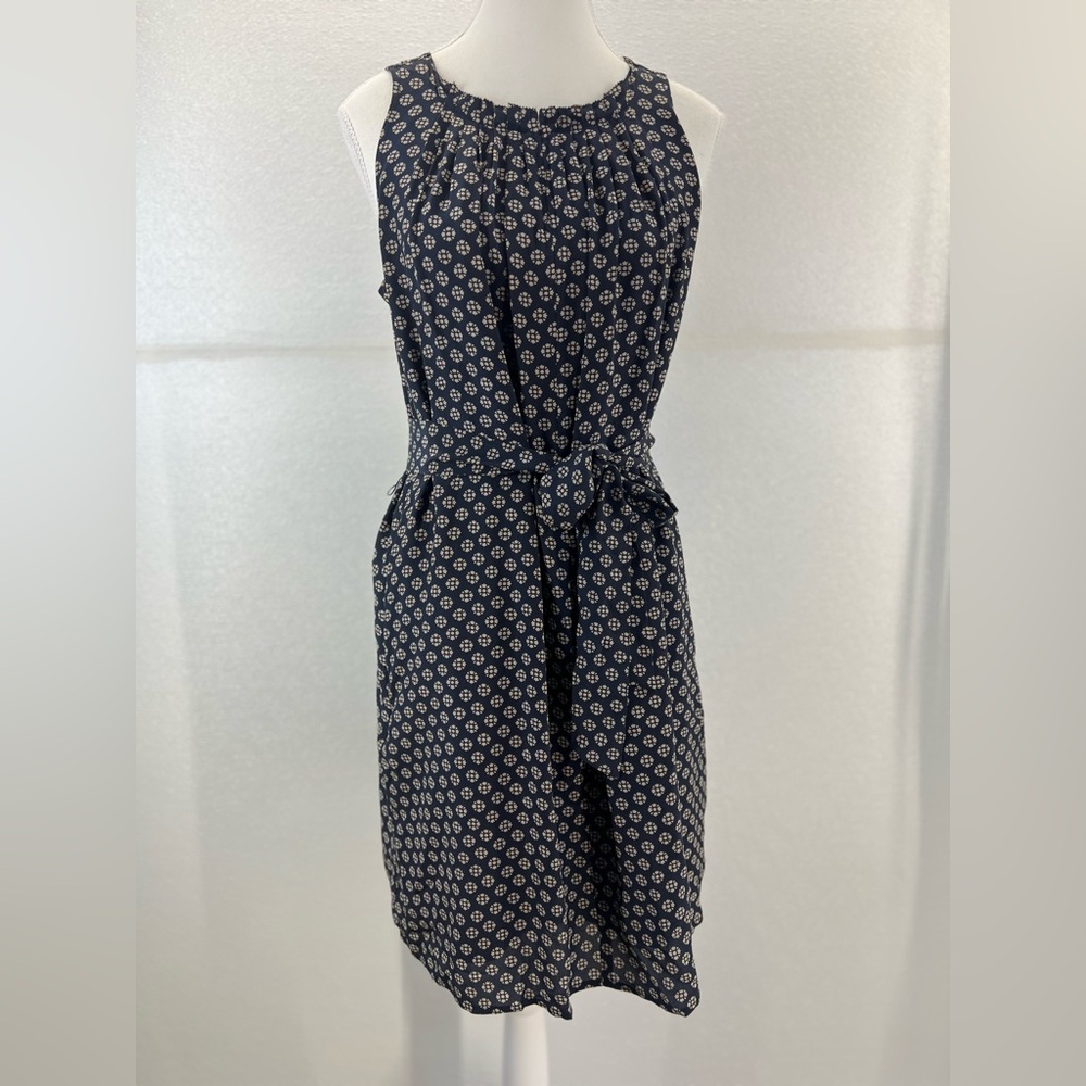 Madewell Knee Length Sheath Dress Navy Floral Patterned SIZE XS‎ - Picture 3 of 17